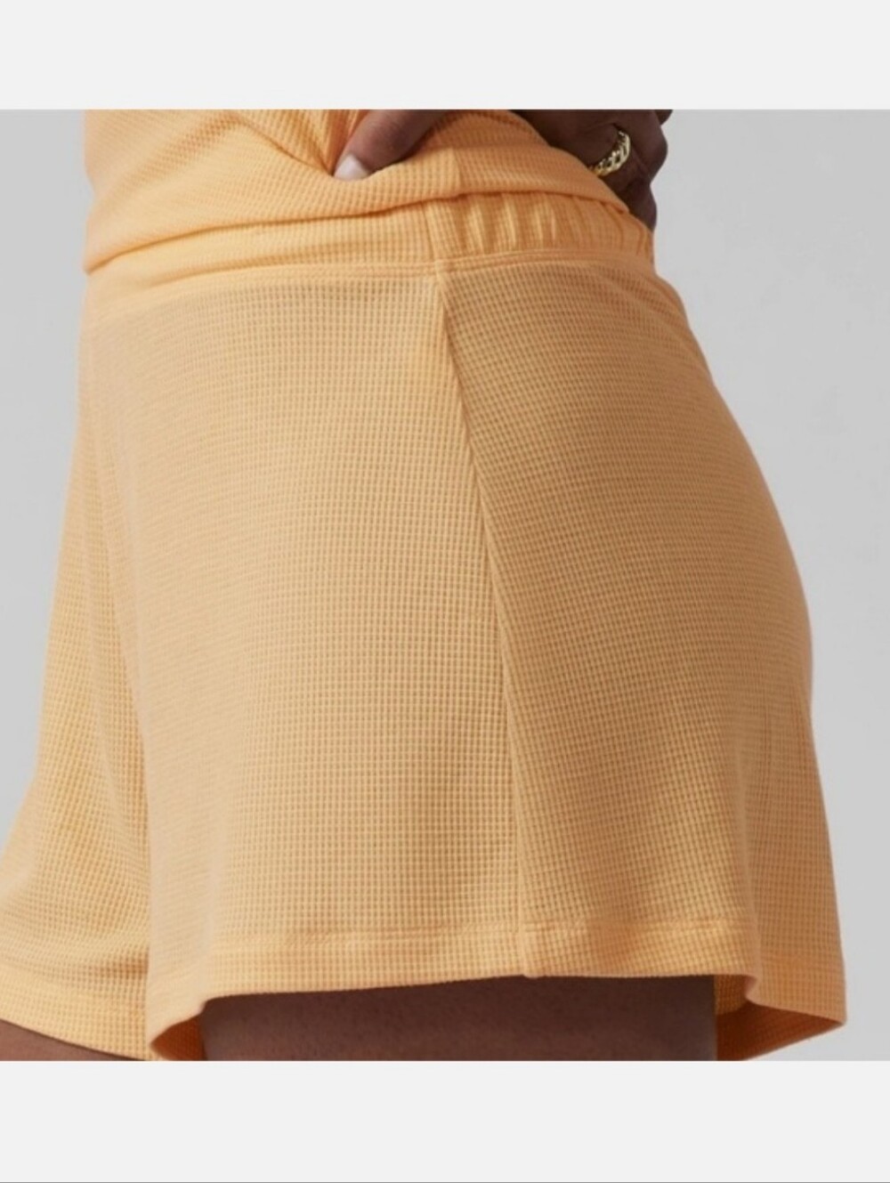 Athleta▪️Wind Down Sleep Short Waffle-Knit in Light Yellow - Picture 4 of 11